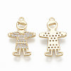 Brass Micro Pave Cubic Zirconia Pendants ZIRC-Q014-031G-1