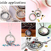 Unicraftale DIY Blank Flat Round 304 Stainless Steel Locket Pendant Necklace Making Kit DIY-UN0056-18-7