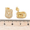 Brass Micro Pave Cubic Zirconia Stud Earrings EJEW-Z091-04G-U-3