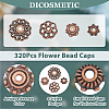 DICOSMETIC 320pcs 4 styles Tibetan Style Alloy Caps FIND-DC0003-94-6