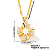 Cubic Zirconia & Plastic Pearl Rotating Windmill Pendant Necklaces YO2826-1