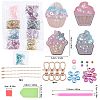 DIY 5D Ice-cream Diamond Painting Keychain Kit DIY-WH0161-94A-2