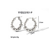 304 Stainless Steel Round Beaded Hoop Earrings for Women SN2323-2-1