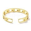 Brass Pave Colorful Glass Open Cuff Bangles BJEW-Z061-13G-3