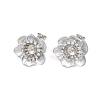 Brass Micro Pave Cubic Zirconia Stud Earring Findings CU-CBAA5EE-04P-01-1