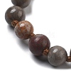 Round Natural Gemstone Beaded Necklaces NJEW-F327-02A-01-2