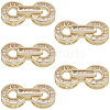 6 Sets Brass Pave Clear Cubic Zirconia Fold Over Clasps KK-BBC0021-36-6
