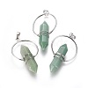 Natural Green Aventurine Wire Wrapped Pointed Big Pendants G-L520-I04-P-1