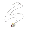 Stainless Steel and Glass Pendant Necklaces NJEW-JN04701-01-1