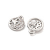 Brass Micro Pave Clear Cubic Zirconia Charms KK-Z044-18P-2