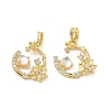 Brass Micro Pave Clear Cubic Zirconia Pendants CU-CBA8C34-06G-01-1