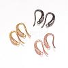 Brass Micro Pave Cubic Zirconia Earring Hooks ZIRC-K018-01M-1