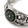 304 Stainless Steel Compass Cuban Link Chain Bracelets for Women Men BJEW-Q341-10AS-2