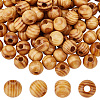 Olycraft 120Pcs Pinewood Large Hole European Beads WOOD-OC0003-81B-1