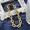 304 Stainless Steel Double Cable Link Chain Bracelets for Women Men BJEW-F488-36G-2