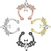 316L Stainless Steel Clear Cubic Zirconia Halloween Bat Clip-on Nose Septum Rings WG4B0C3-04-3