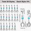 20Pcs Synthetic Turquoise Locking Pendant Stitch Markers HJEW-SC00037-2