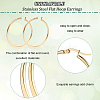 Unicraftale 12 Pairs 6 Style 304 Stainless Steel Flat Hoop Earrings EJEW-UN0002-16-4