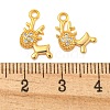 Christmas Theme Brass Clear Cubic Zirconia Pendants KK-N254-27G-3