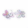 Plating Rainbow Transparen Acrylic Beads TACR-K004-08-4