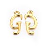 Golden Plated Alloy Letter Pendants X-PALLOY-J718-01G-G-1