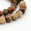 Natural Orange River Stone Round Bead Strands G-P070-58-4mm-1