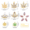 7-style Custom Maple Leaf Alloy Rhinestone Nail Art Studs Cabochons MRMJ-WH0072-74-5