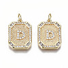 Brass Micro Pave Clear Cubic Zirconia Pendants KK-S356-234D-G-NF-1