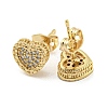Brass Micro Pave Cubic Zirconia Ear Studs EJEW-P261-27B-G-2