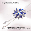 ANATTASOUL 2Pcs 2Colors Rhinestone Flower Pendant Lariat Necklaces Set NJEW-AN0001-17-2