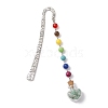 7 Chakra Gemstone Bead & Natural Green Aventurine Glass Heart Wishing Bottle Pendant Bookmarks AJEW-JK00313-06-1