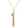 304 Stainless Steel Evil Eye & Chains Tassel Pendant Necklaces for Women NJEW-G101-01G-2