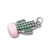 Brass Micro Pave Cubic Zirconia Pendants KK-A278-01A-02P-2