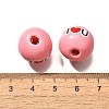 Valentine's Day Element Printed Wood Beads WOOD-R002-01-16-3