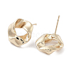 Twist Ring Alloy Studs Earrings for Women EJEW-H309-12KCG-2