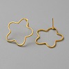 Golden Brass Hollow Geometric Stud Earrings EJEW-WH0012-127H-2