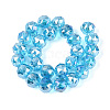 AB Color Plated Transparent Glass Round Beads Strands EGLA-T029-8mm-12T-08-2