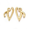 Golden Plated Alloy Letter Pendants X-PALLOY-J718-01G-V-1
