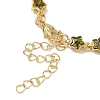 Star Brass Pave Cubic Zirconia Link Chain Bracelets for Women BJEW-P385-03G-06-3