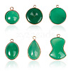 Mega Pet 6Pcs 6 Style Natural Green Oynx Agate Pendants G-MP0001-02-1