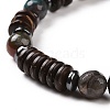 4Pcs Natural Crackle Agate & Indian Agate & Natural Agate & Synthetic Hematite and Coconut Beads Stretch Bracelets Set for Women Men BJEW-JB08937-6