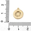 Brass Pave Natural Shell Flat Round with Star Charms KK-P289-06G-3