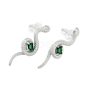 Brass Micro Pave Cubic Zirconia Stud Earrings EJEW-P301-18P-4