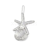 Shell & Starfish Alloy Hair Barrettes AJEW-A056-03C-P-2