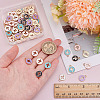 80Pcs Light Gold Plated Alloy Enamel Pendants ENAM-ME0001-09-3