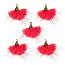 Faux Mink Fur Tassel Pendant Decorations FIND-YW0002-24C