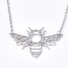 Non-Tarnish 201 Stainless Steel Pendant Necklaces NJEW-T009-JN054-1-40