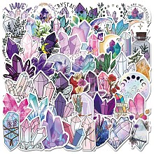 50Pcs PVC Self-Adhesive Crystal Cluster Stickers STIC-PW0022-01