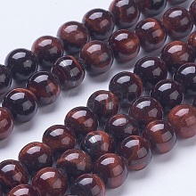 Dyed & Heated Natural Red Tiger Eye Beads Strands G-D855-04-8mm