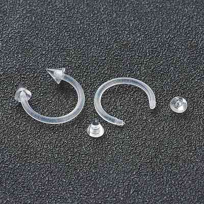 Acrylic Circular/Horseshoe Barbell with Double Pointed End X1-AJEW-P084-03-1